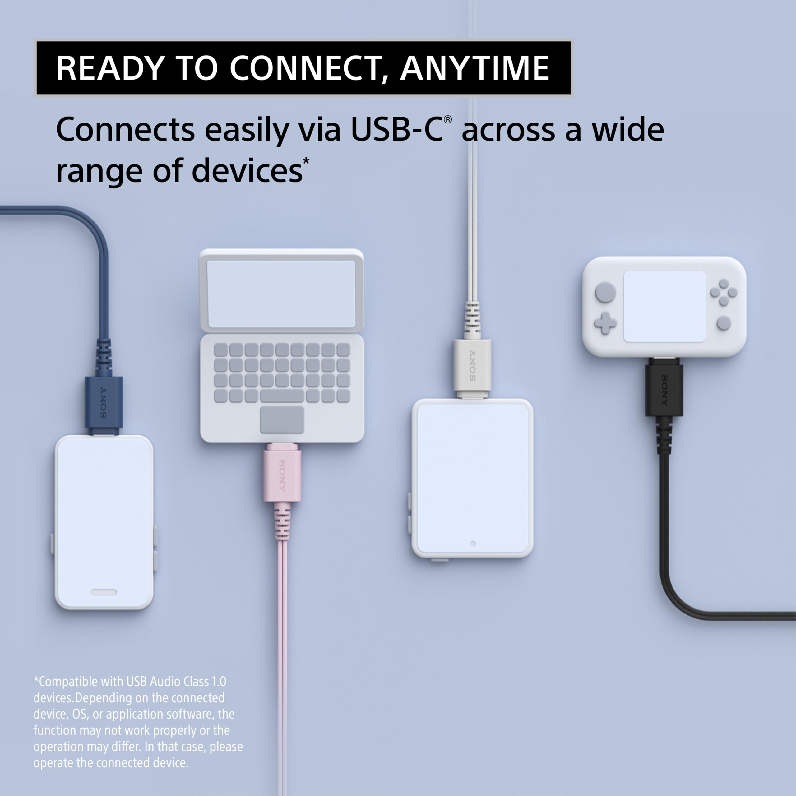 Sony IER-EX15C USB-C plug close-up for fast plug-and-play connectivity