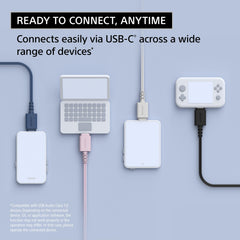 Sony IER-EX15C USB-C plug close-up showing connector for instant device compatibility