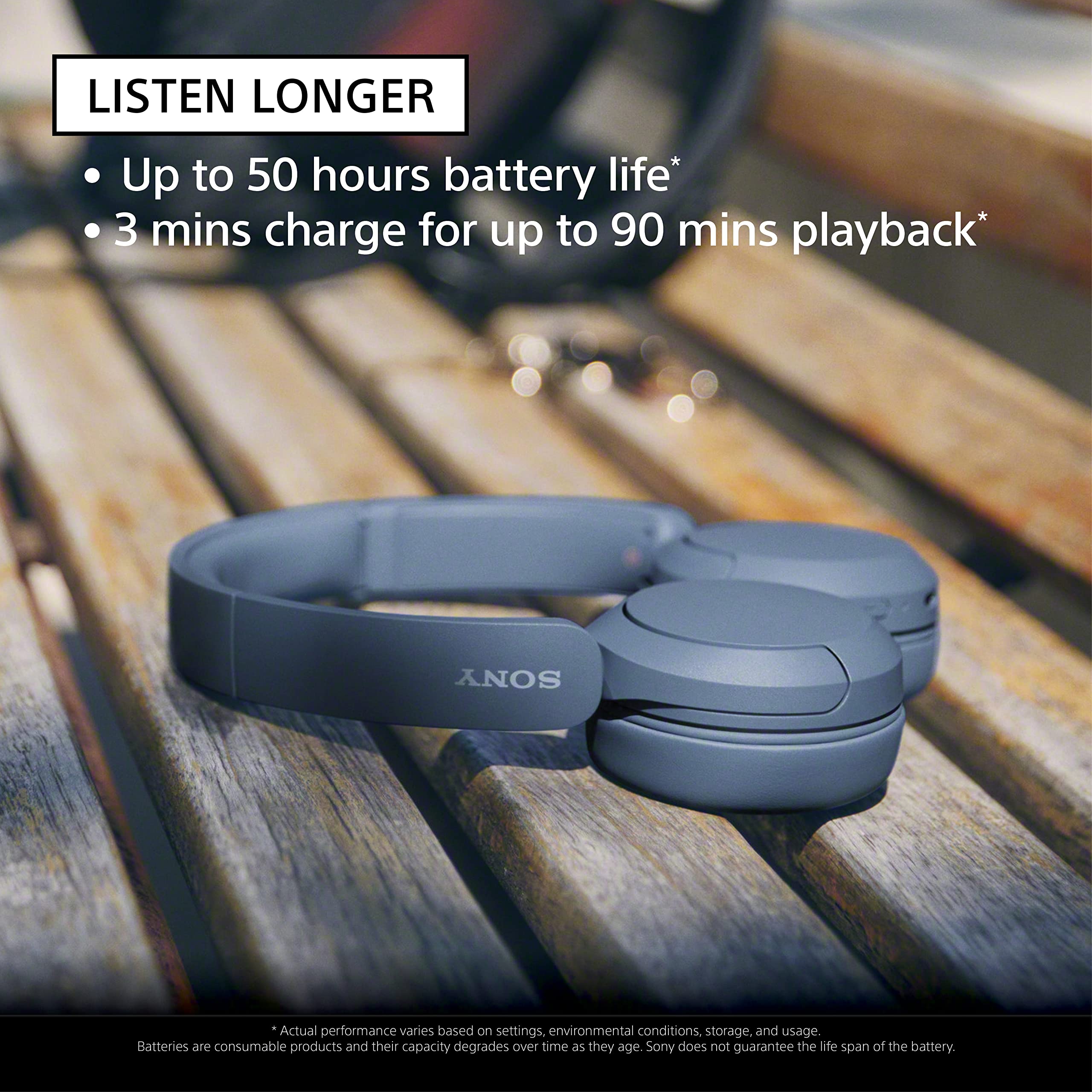 Sony WH-CH520 folded to show portability and easy travel convenience