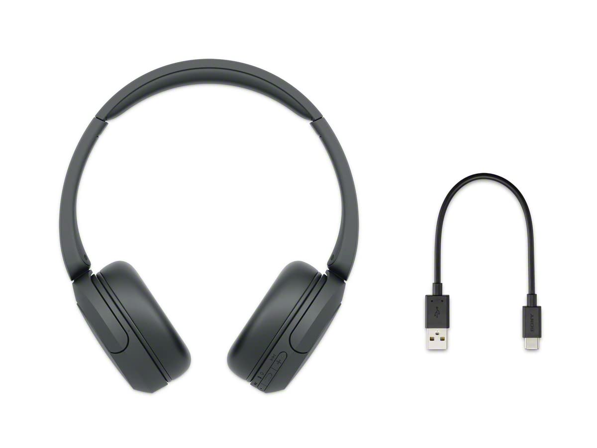 Sony WH-CH520 worn by commuter demonstrating all-day listening convenience