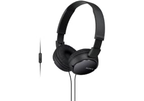 Sony headphones beside backpack showing compact scale and travel-friendly benefit