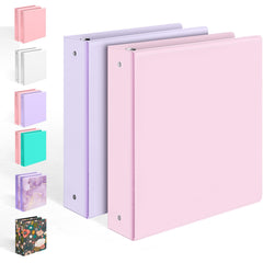 Sooez BinderX front view in pink and purple showing customizable covers and neat organization benefit