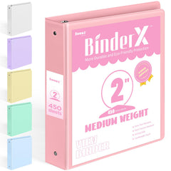 Sooez BinderX front view showing clear pocket and customizable cover for organization