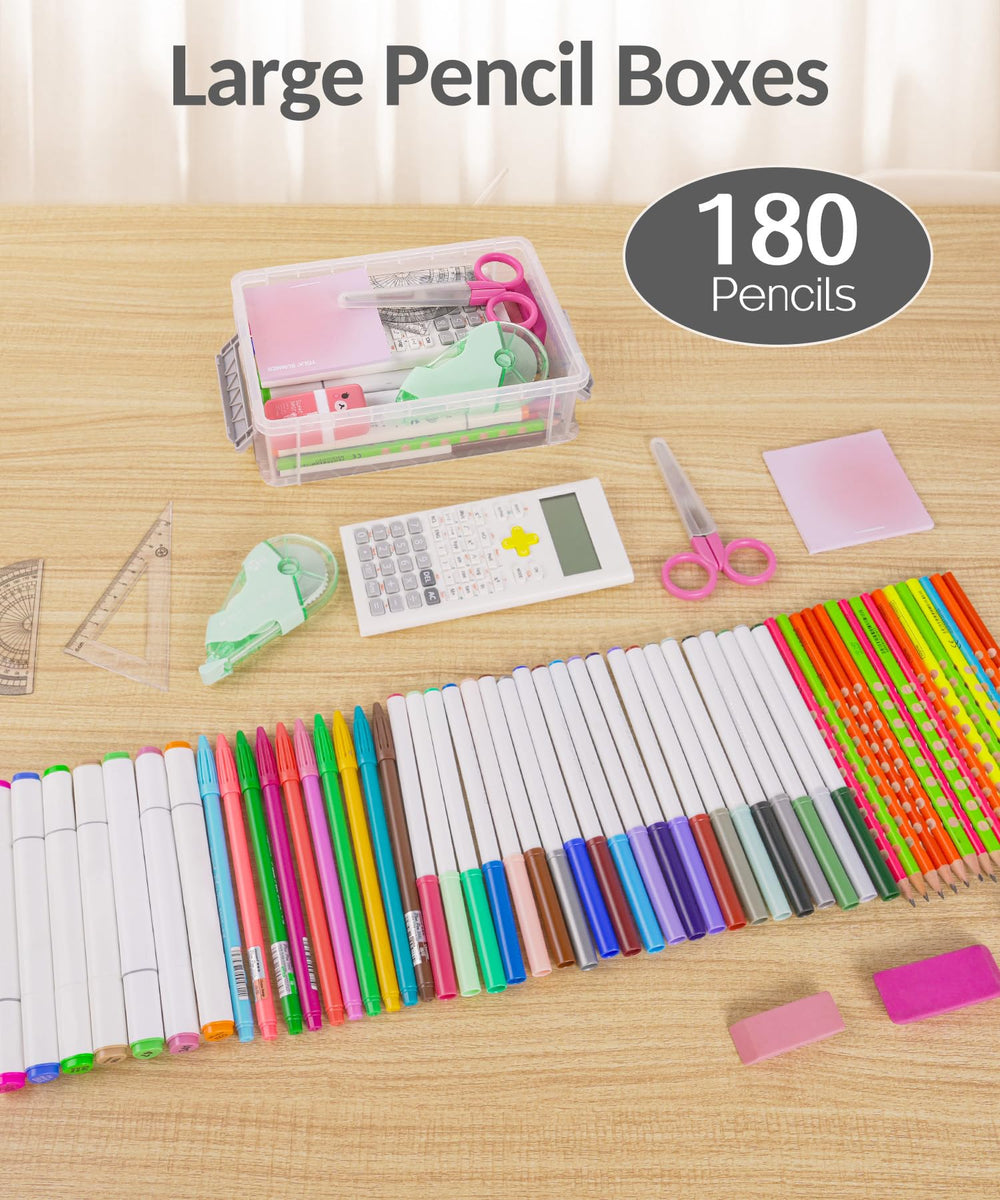 Sooez cases stacked on desk demonstrating space-saving organization and tidy storage
