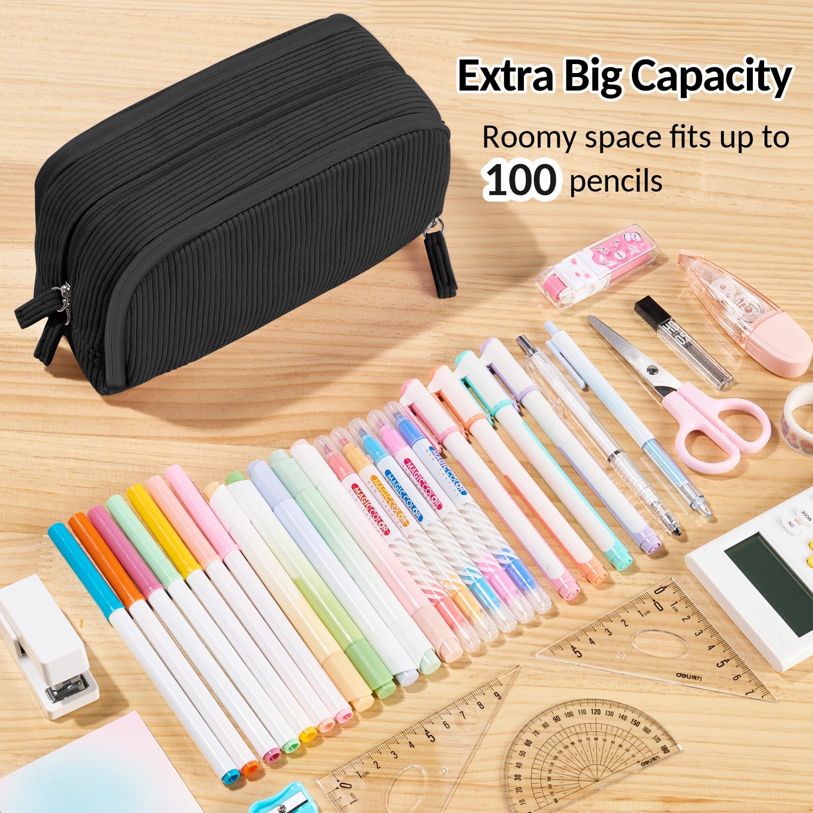 Sooez elastic loops holding pens to keep stationery organized