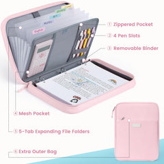 Sooez expanding folder with five colored tabs for clear subject separation benefit