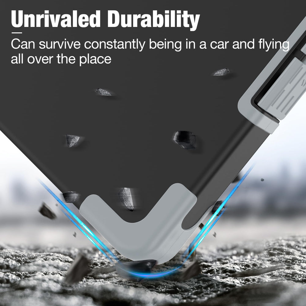 Sooez open interior storage revealing three compartments and pen pouch for organization