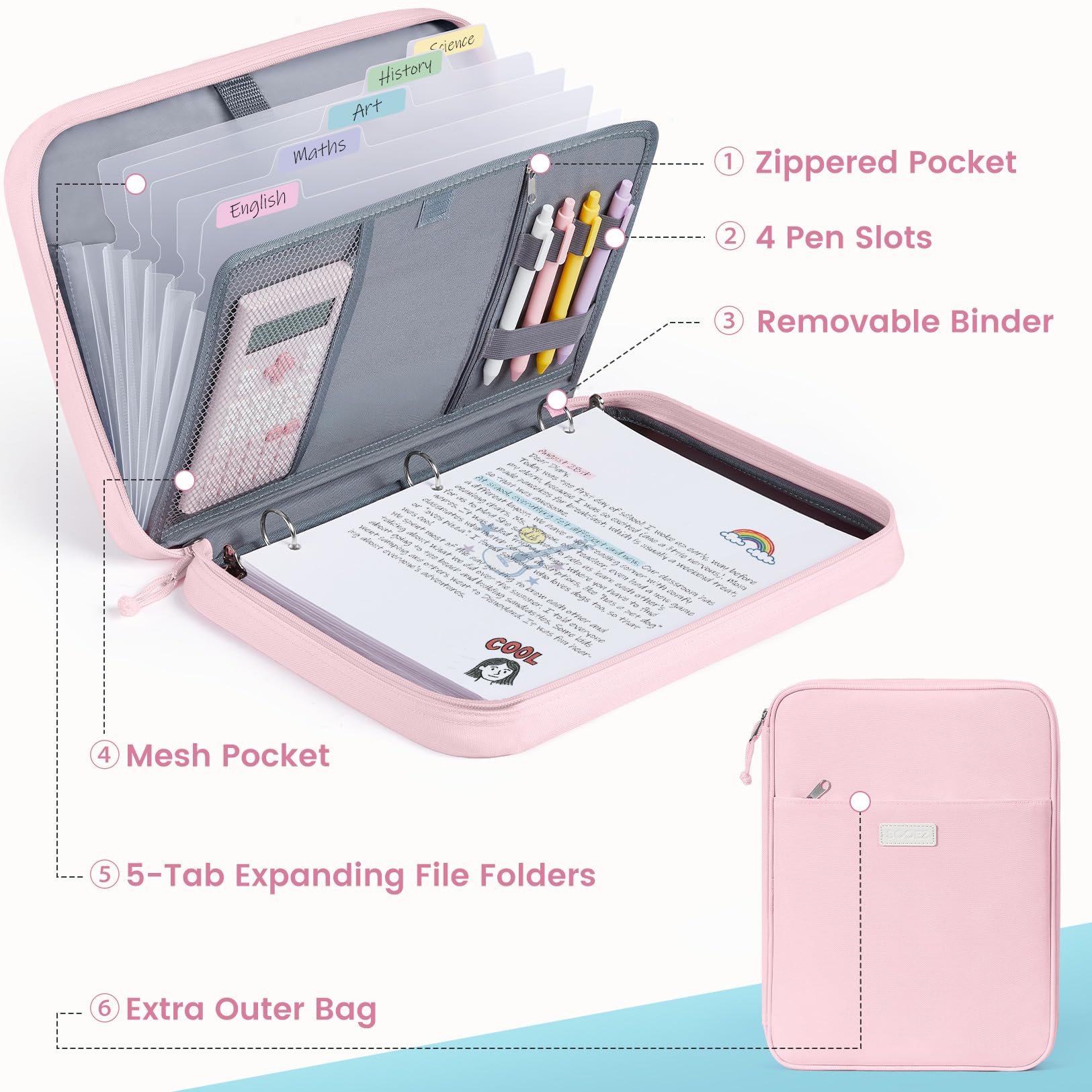 Sooez removable binder used as a stable writing platform for note taking on-the-go