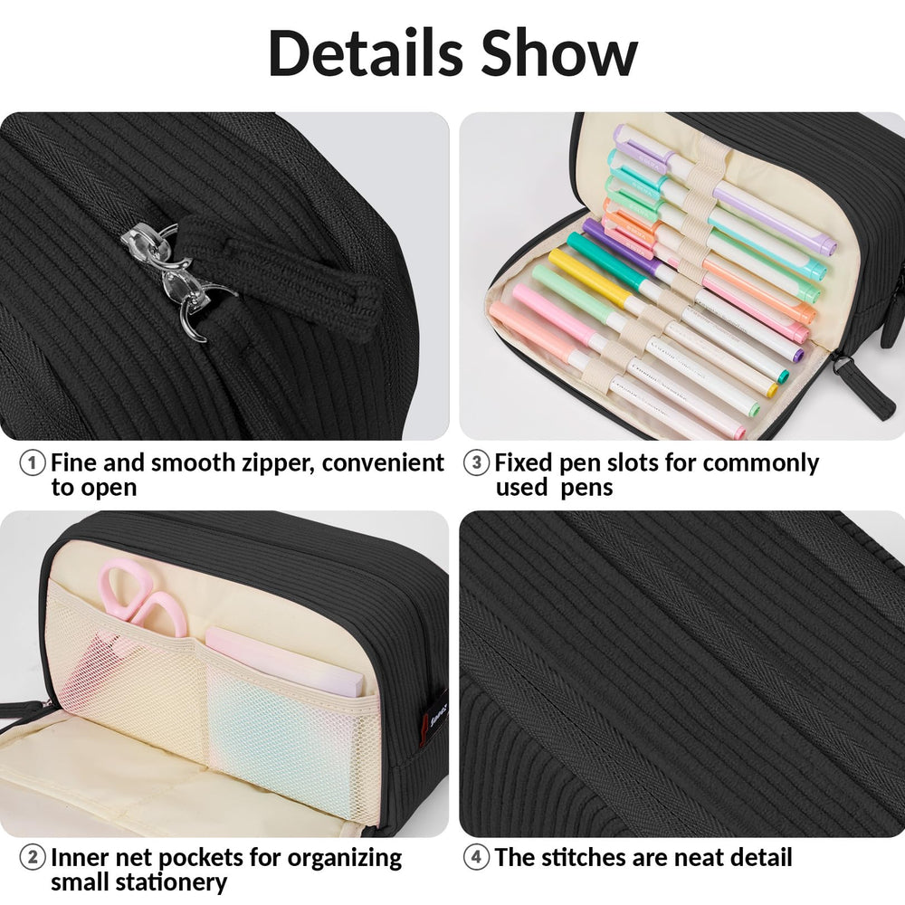 Sooez pouch beside ruler showing compact size and capacity