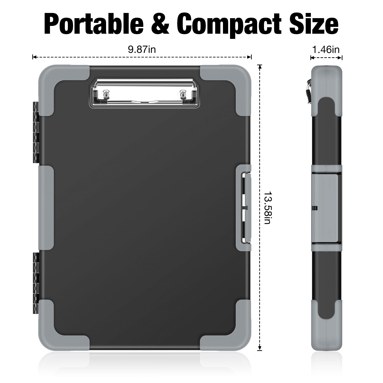 Sooez size comparison with A4 paper showing letter-size capacity and portability