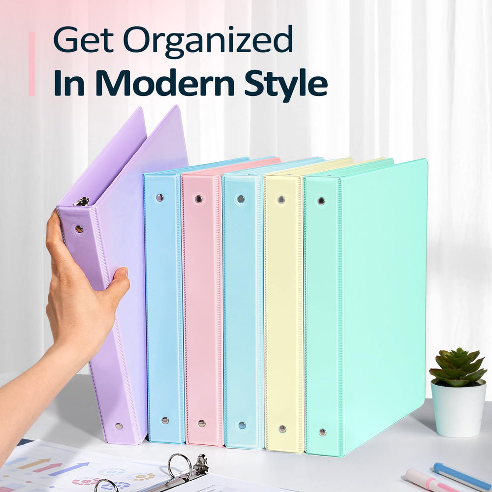 Sooez binder beside ruler and sheets showing capacity and scale benefit