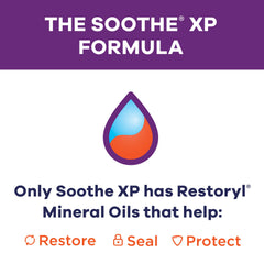 Soothe XP mineral oil texture close-up showing lipid formula for longer moisture