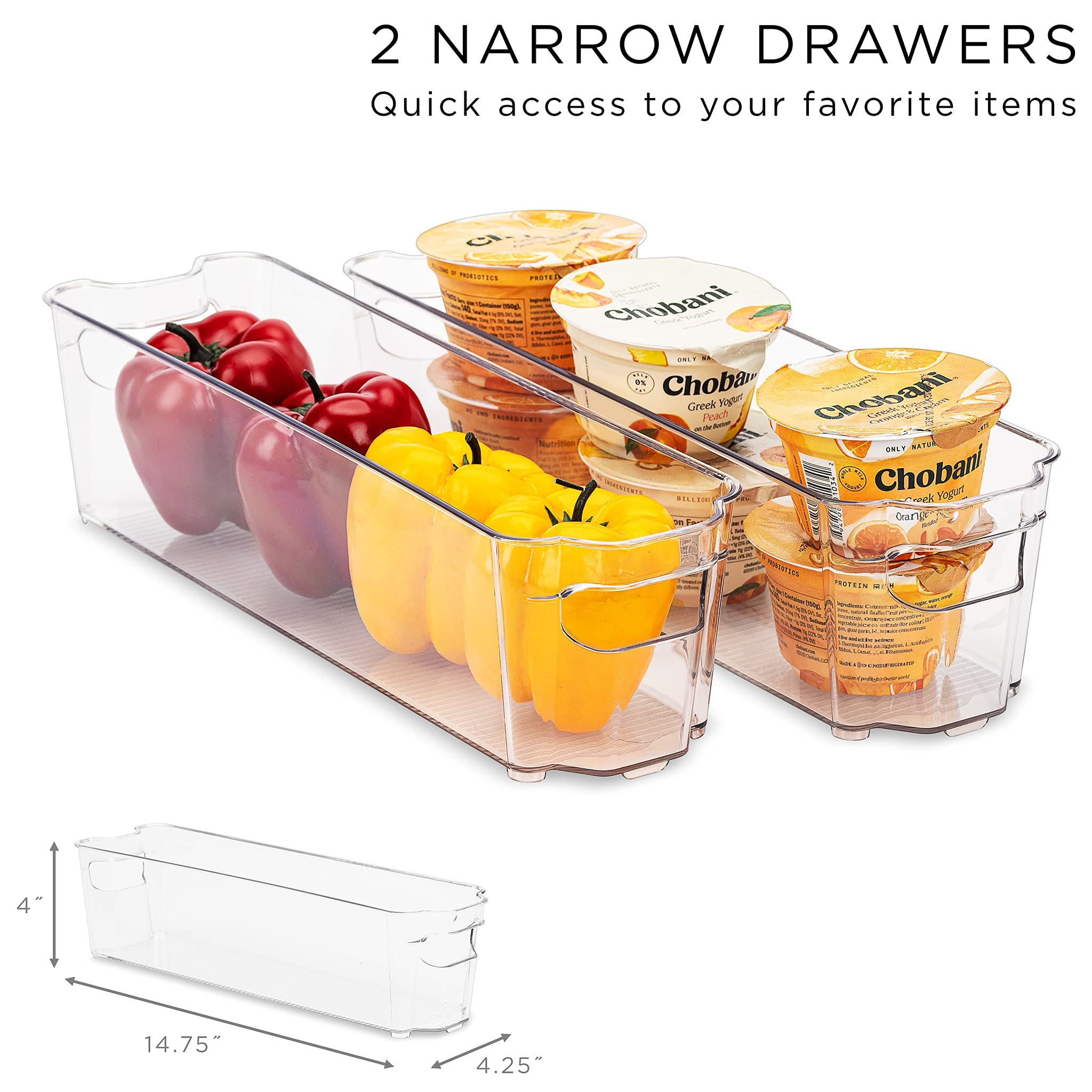 Sorbus stacked bins maximizing fridge shelf space and easy access