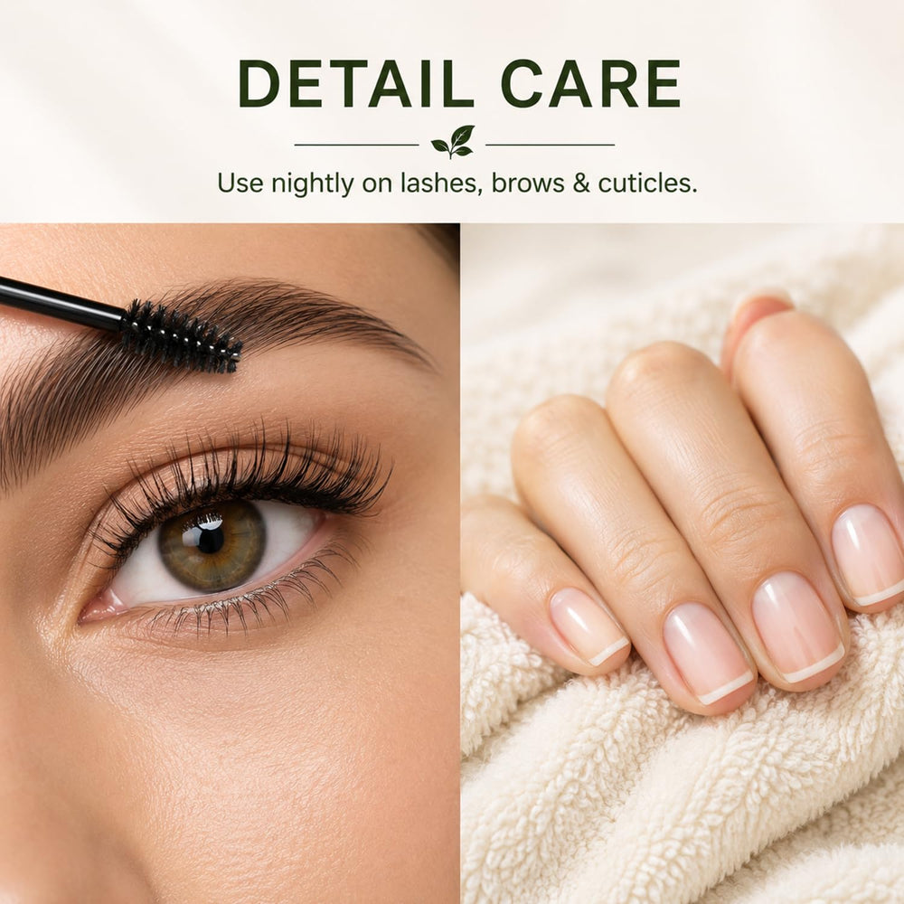 SOULSPA PURE rubbing into cuticles and nails to hydrate and condition