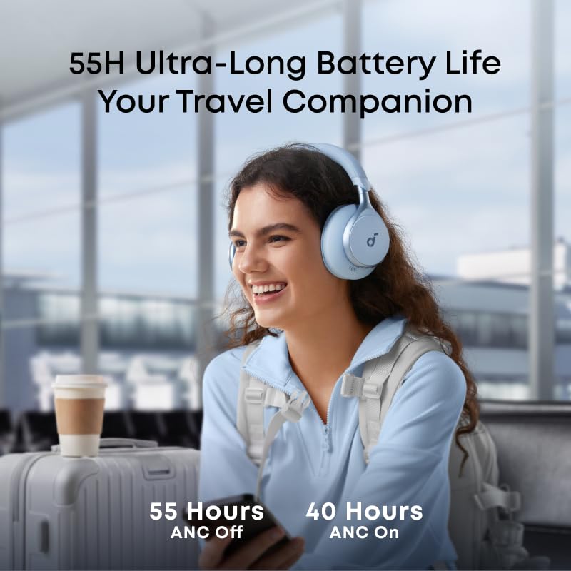 Soundcore Anker worn by commuter illustrating noise reduction in transit