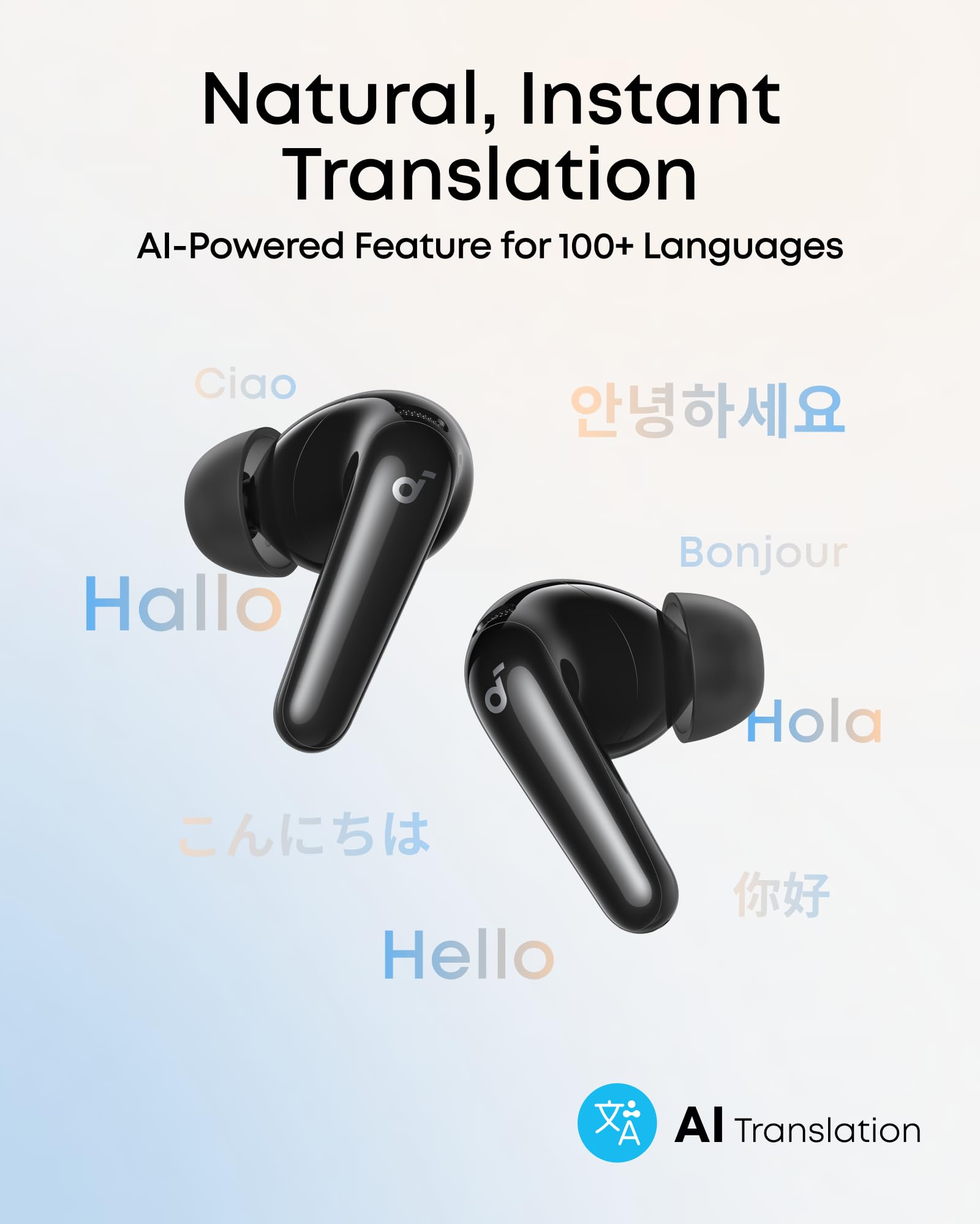 Soundcore P31i open case with earbuds showing long battery life and storage