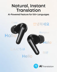 Soundcore P31i open case with earbuds showing long battery life and storage