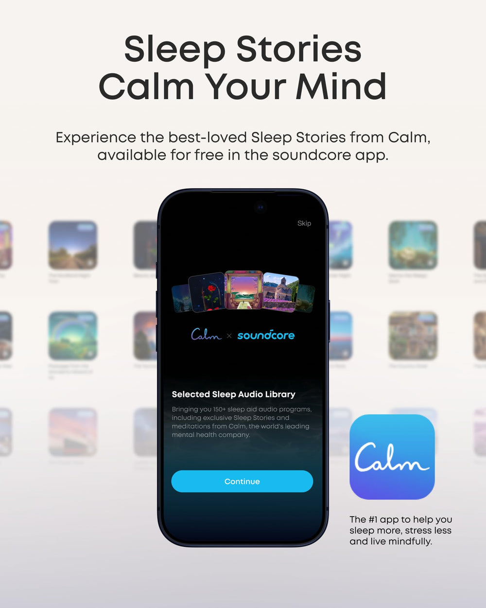 Soundcore app sleep report screen with graphs, visualizing personalized sleep insights