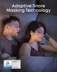Soundcore Sleep A30 in-ear profile while lying on pillow, demonstrates side-sleeper comfort