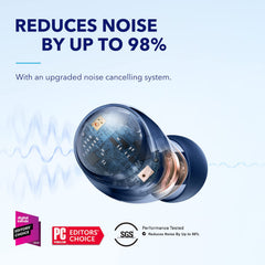 Soundcore Space A40 worn in ears during commute, comfortable secure fit benefit