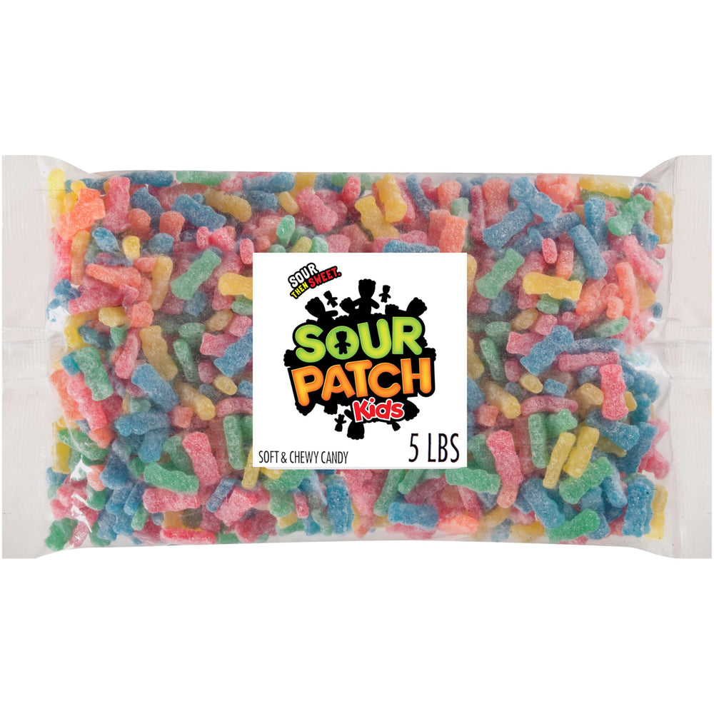 SOUR PATCH KIDS front packaging showing brand and bulk size benefit