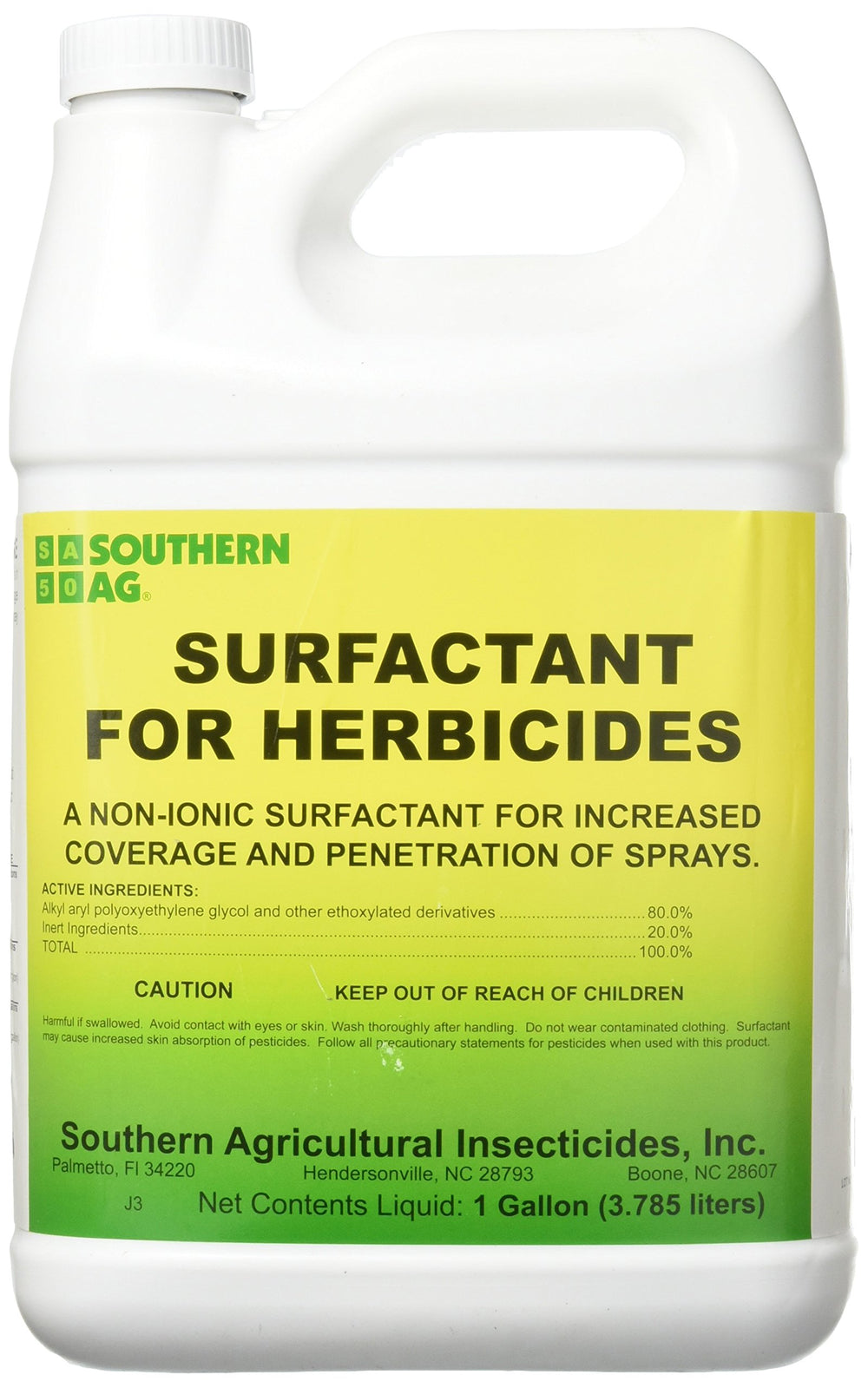 Southern Ag surfactant front label showing product details and benefits