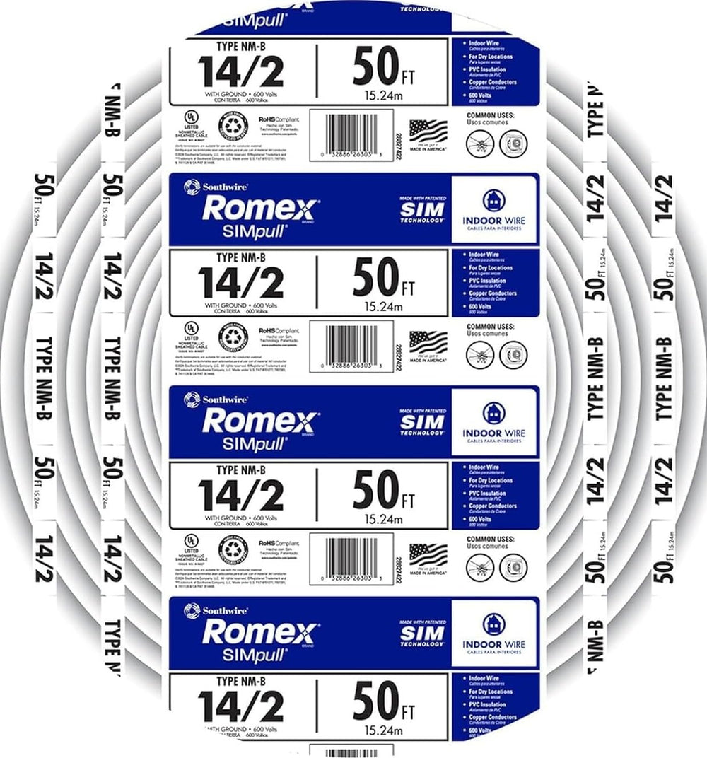 Southwire Romex front view showing coil and easy-identification benefits