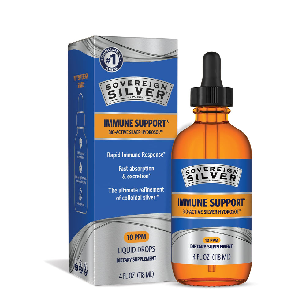 Sovereign Silver front bottle showing label and 4 fl oz size for trusted support