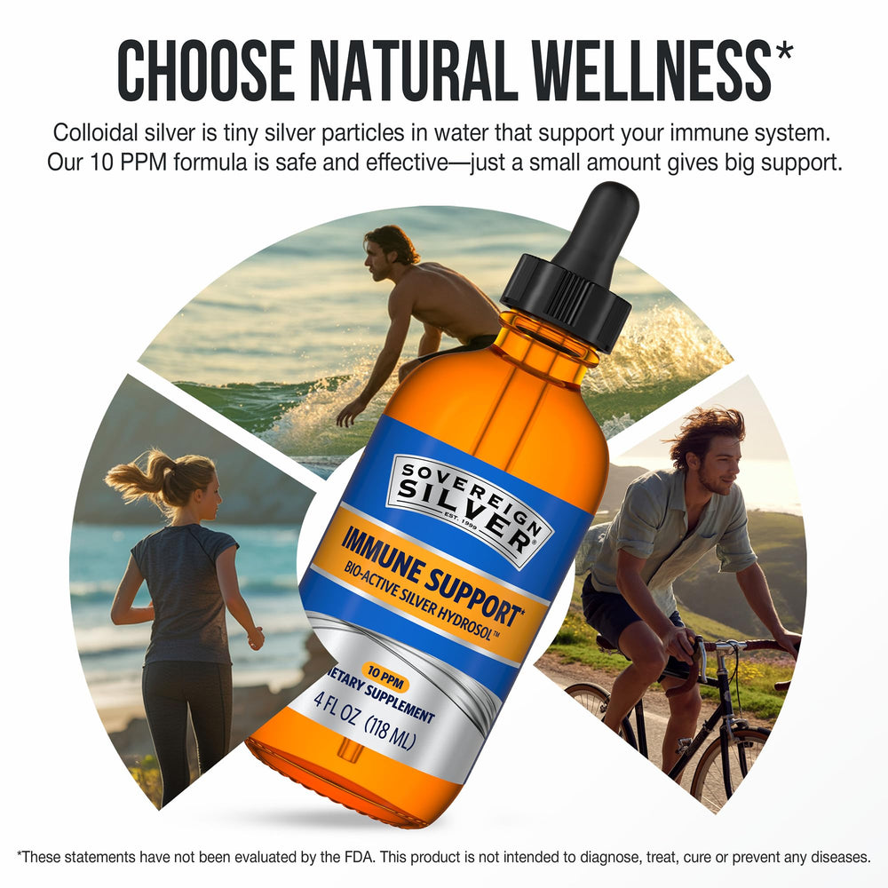 Sovereign Silver in hand lifestyle image showing portable wellness support on the go