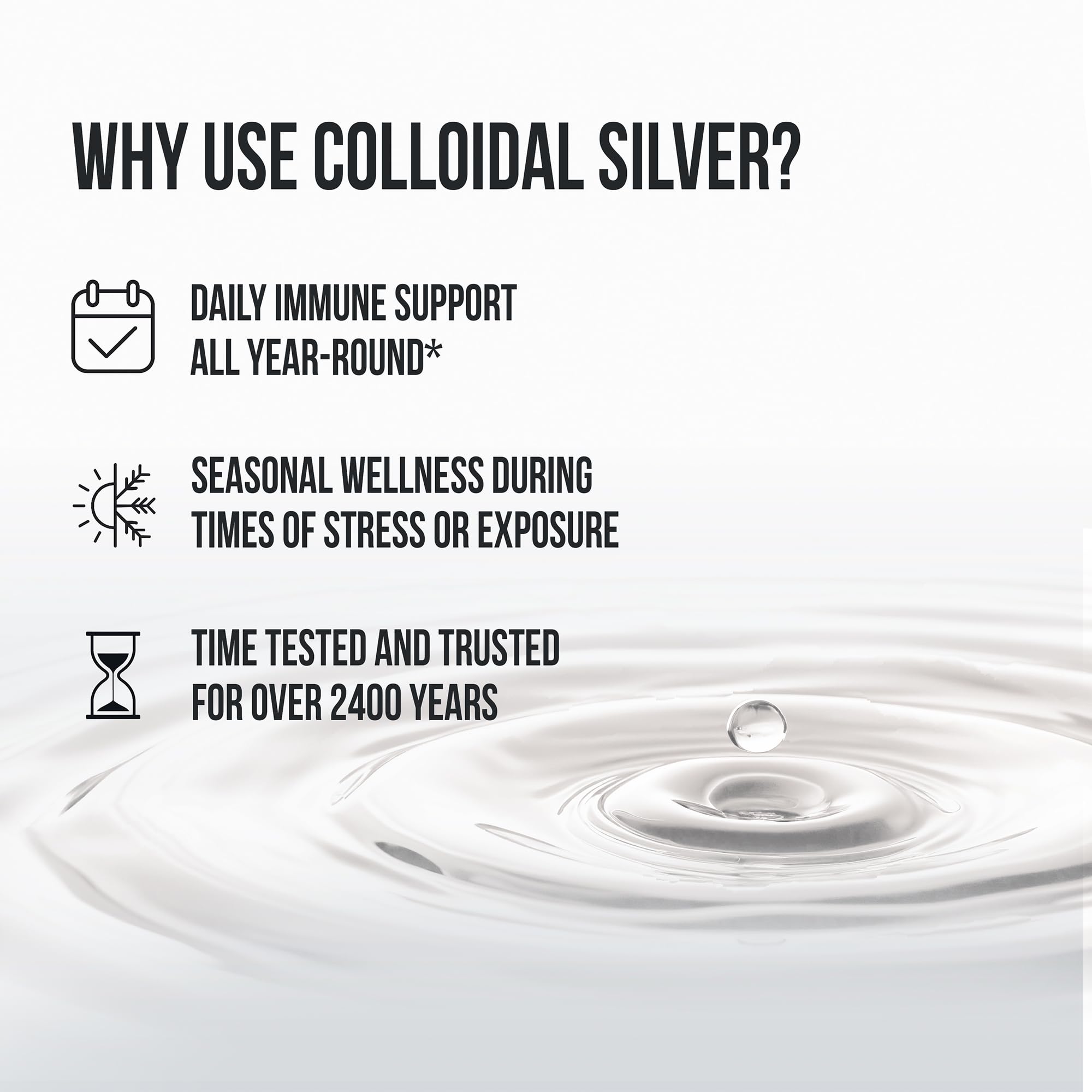 Sovereign Silver label detail with certification marks and concentration for confidence