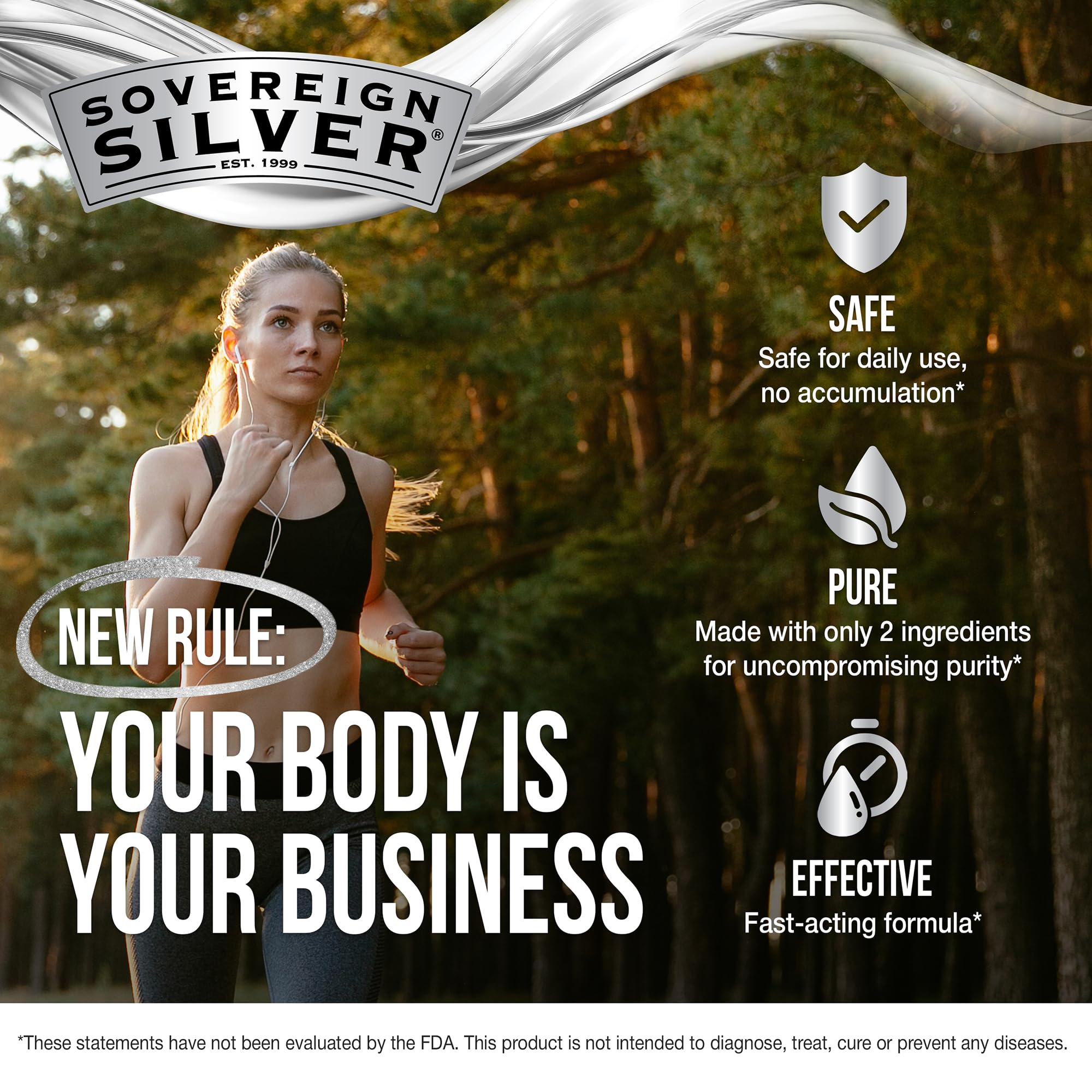 Sovereign Silver particle illustration highlighting ultra-fine 0.8 nm particles for absorption