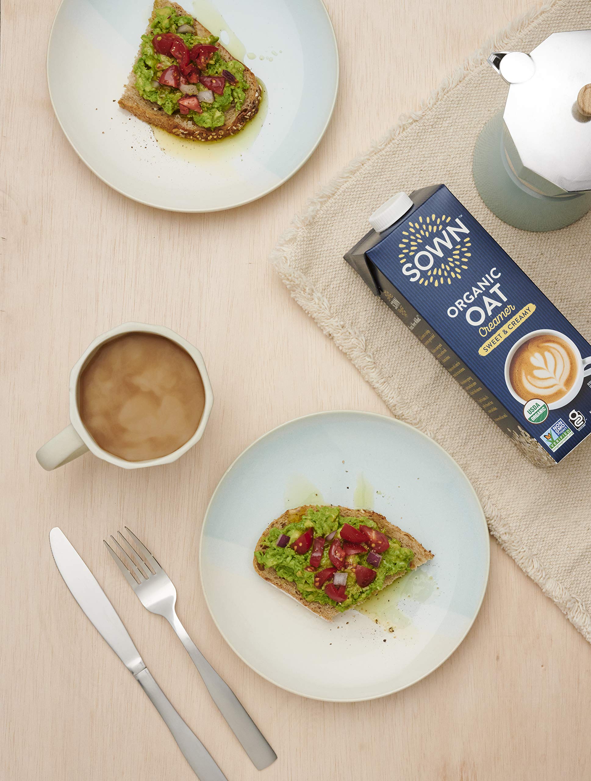 SOWN ingredients display featuring rolled oats, underscores plant-based, simple recipe