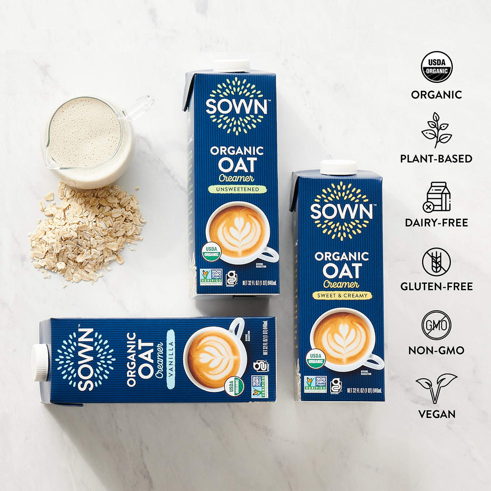 SOWN close-up of rolled oats texture, highlights natural oat base and mouthfeel