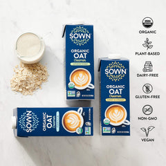 SOWN close-up of rolled oats texture, highlights natural oat base and mouthfeel