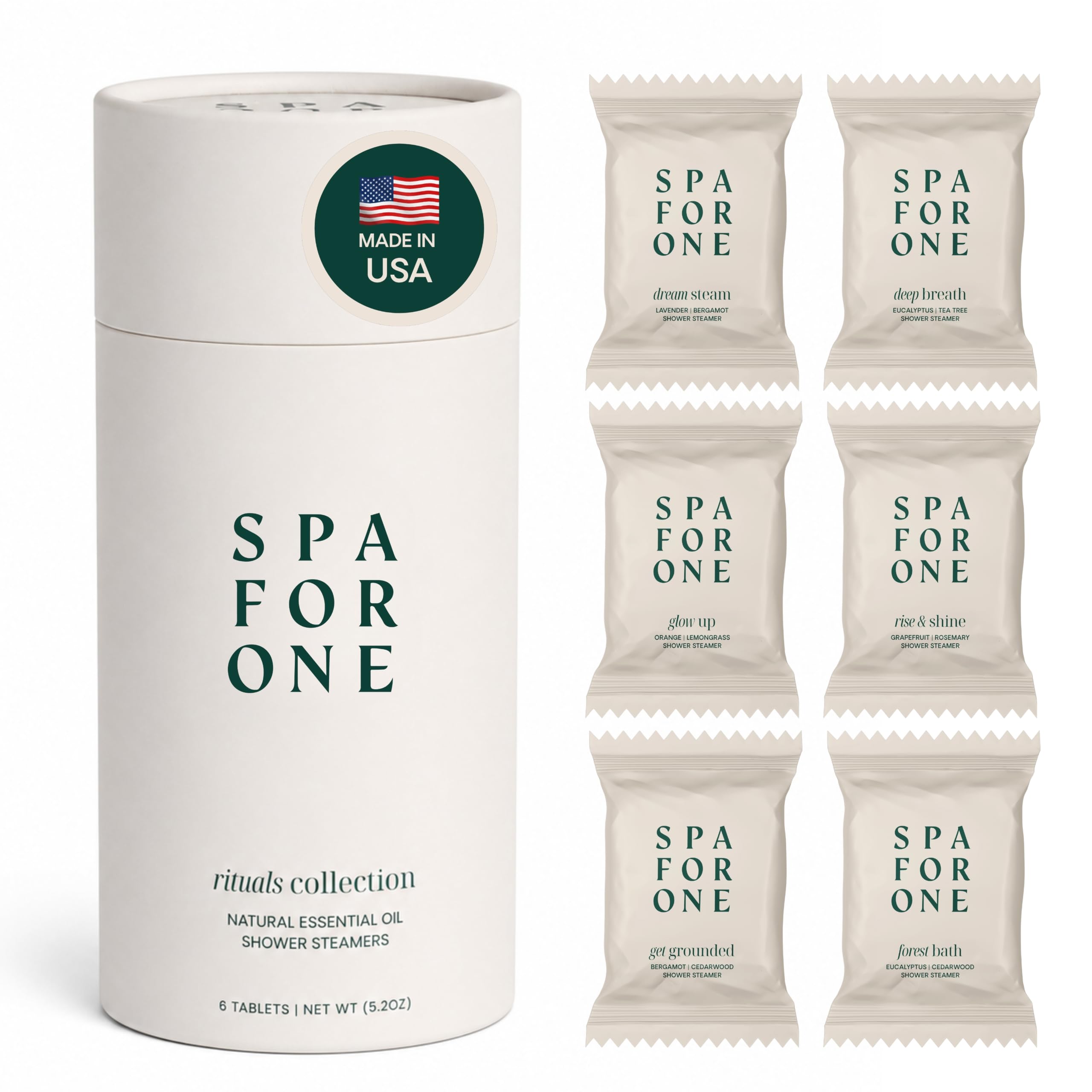 Spa For One front packaging showing six-scent variety for gifting convenience