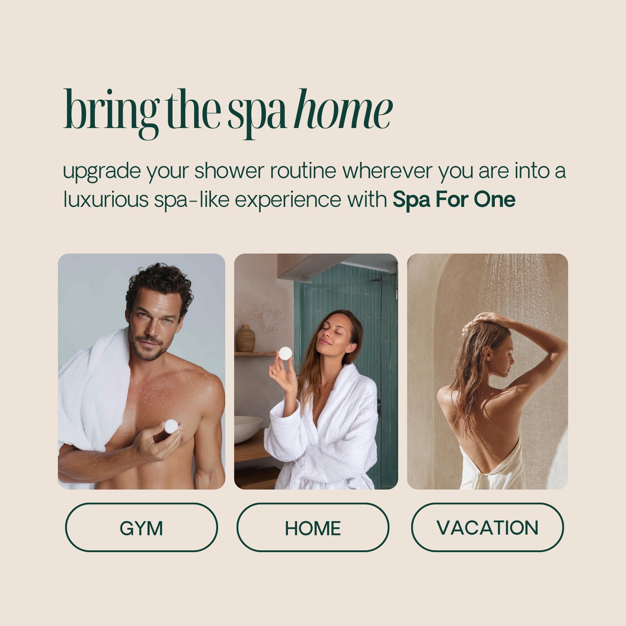 Spa For One tablets inside a travel toiletry bag showing portable self-care