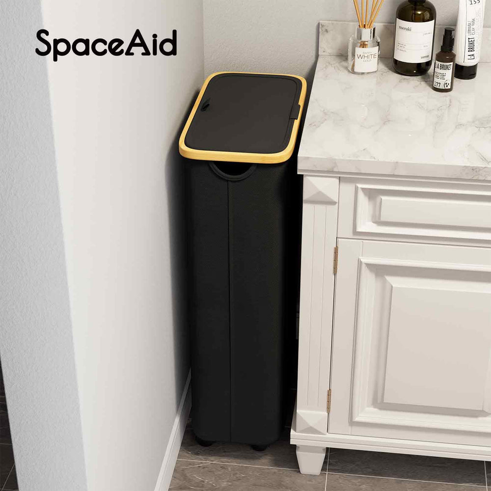 SpaceAid with folded clothes inside illustrating generous load capacity
