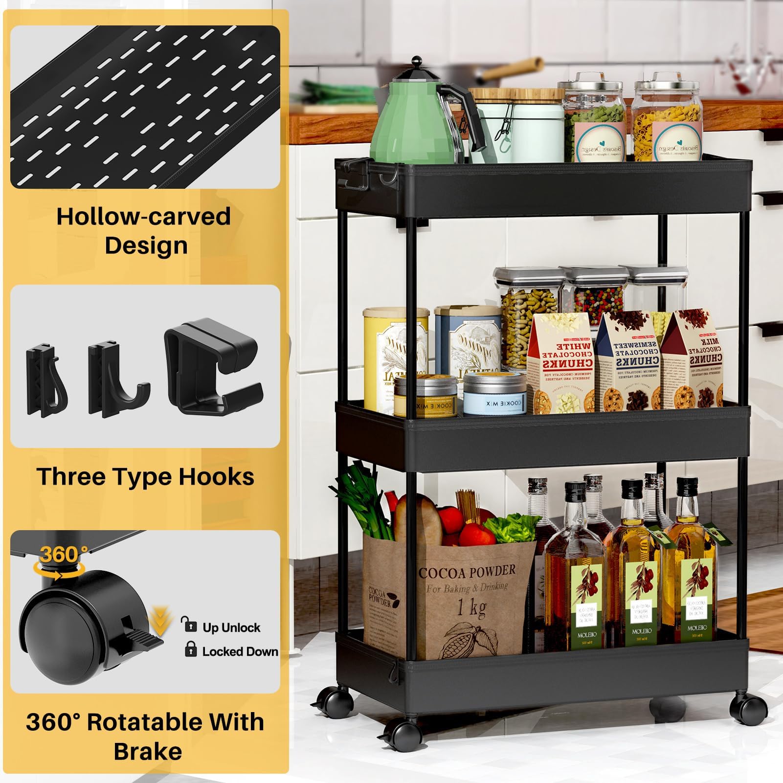 SPACELEAD lower shelf holding tall detergent bottles demonstrating high clearance