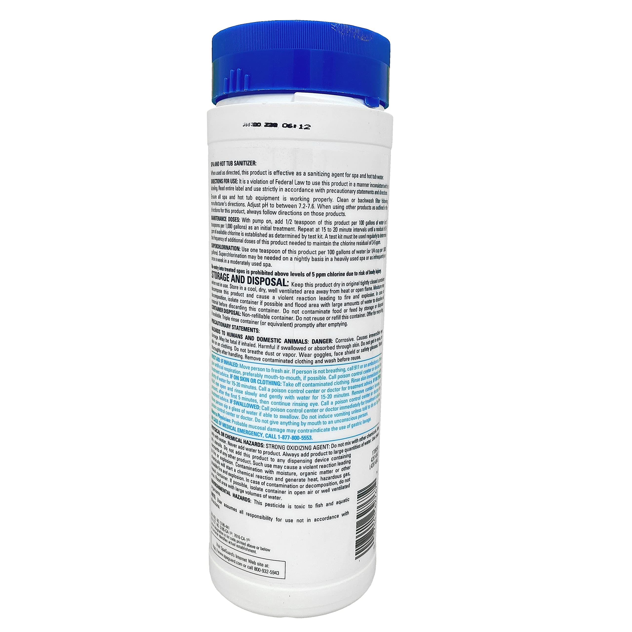 SpaGuard granules being added to a running spa demonstrating easy use and effective sanitizing