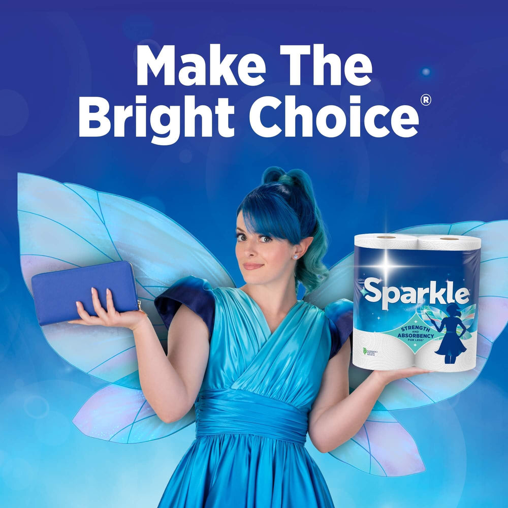 SPARKLE half and full sheet tear demonstration showing waste reduction