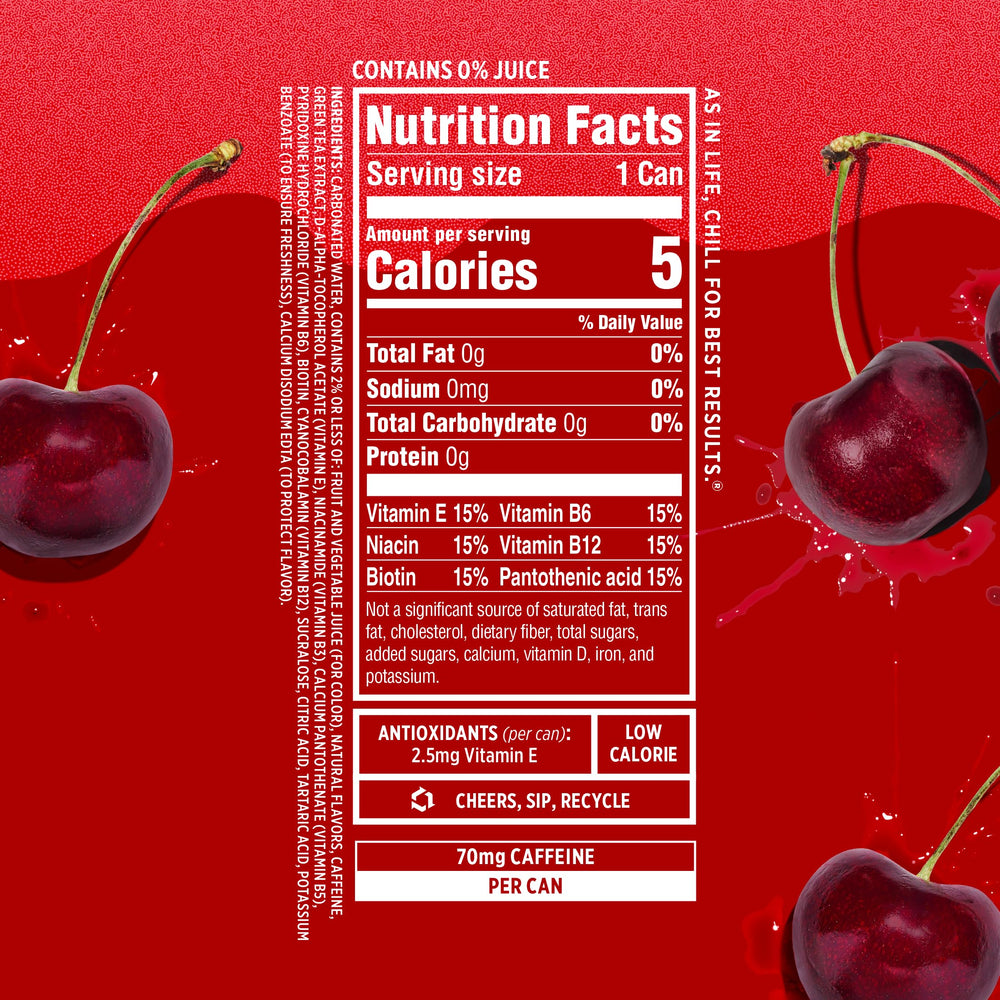 Sparkling Ice angled can Cherry Cola highlighting slim profile for on-the-go convenience