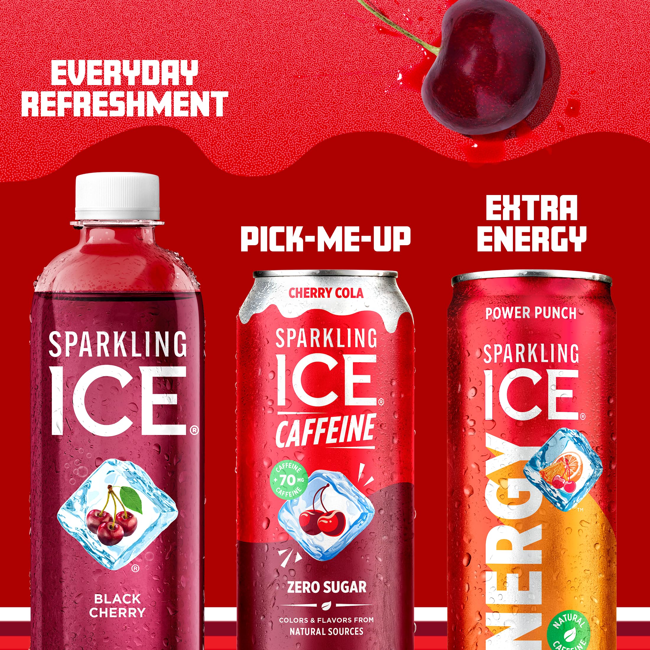 Sparkling Ice pack of 12 Cherry Cola displaying case for stocking and sharing