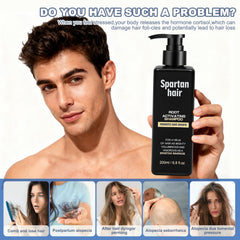 SPARTAN HAIR 200ml bottle next to common items to show scale