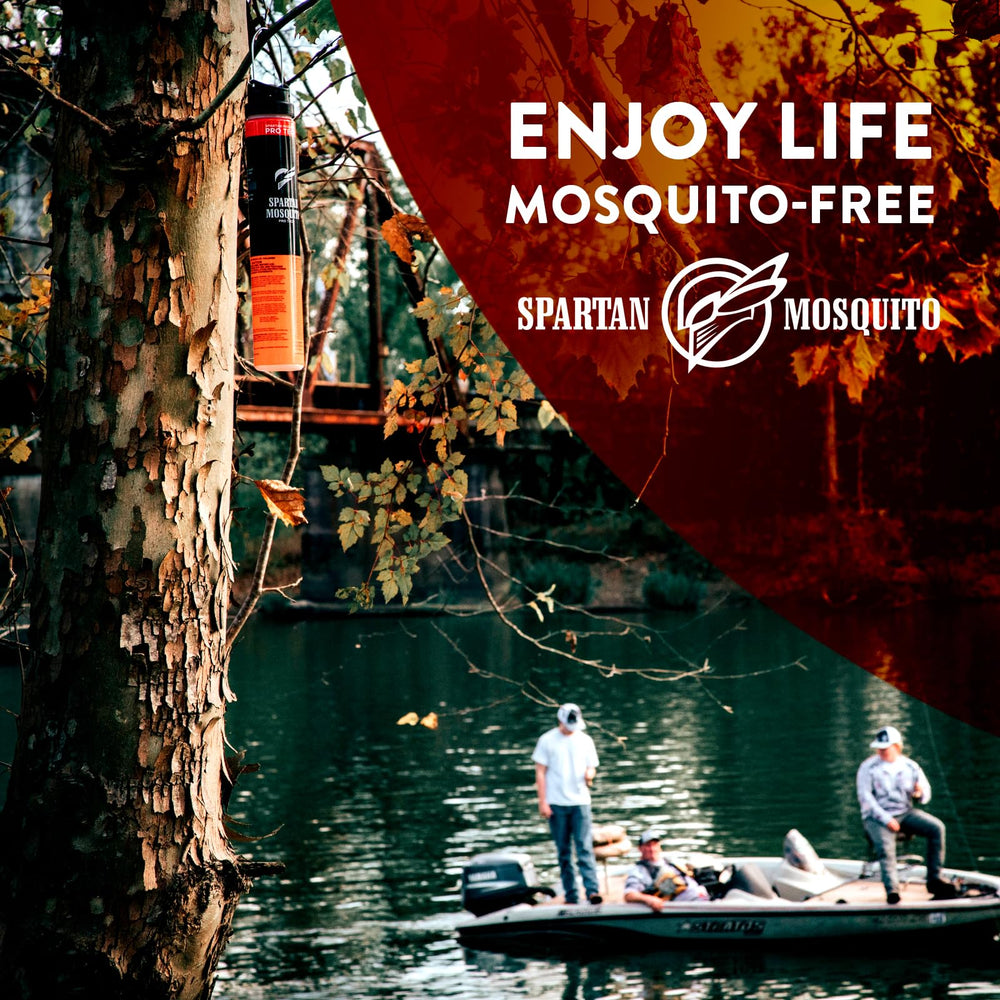 SPARTAN MOSQUITO backyard scene with dispenser showing practical use and yard protection