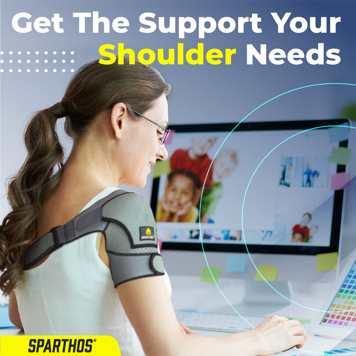 Sparthos brace worn lifestyle image enabling active daily use