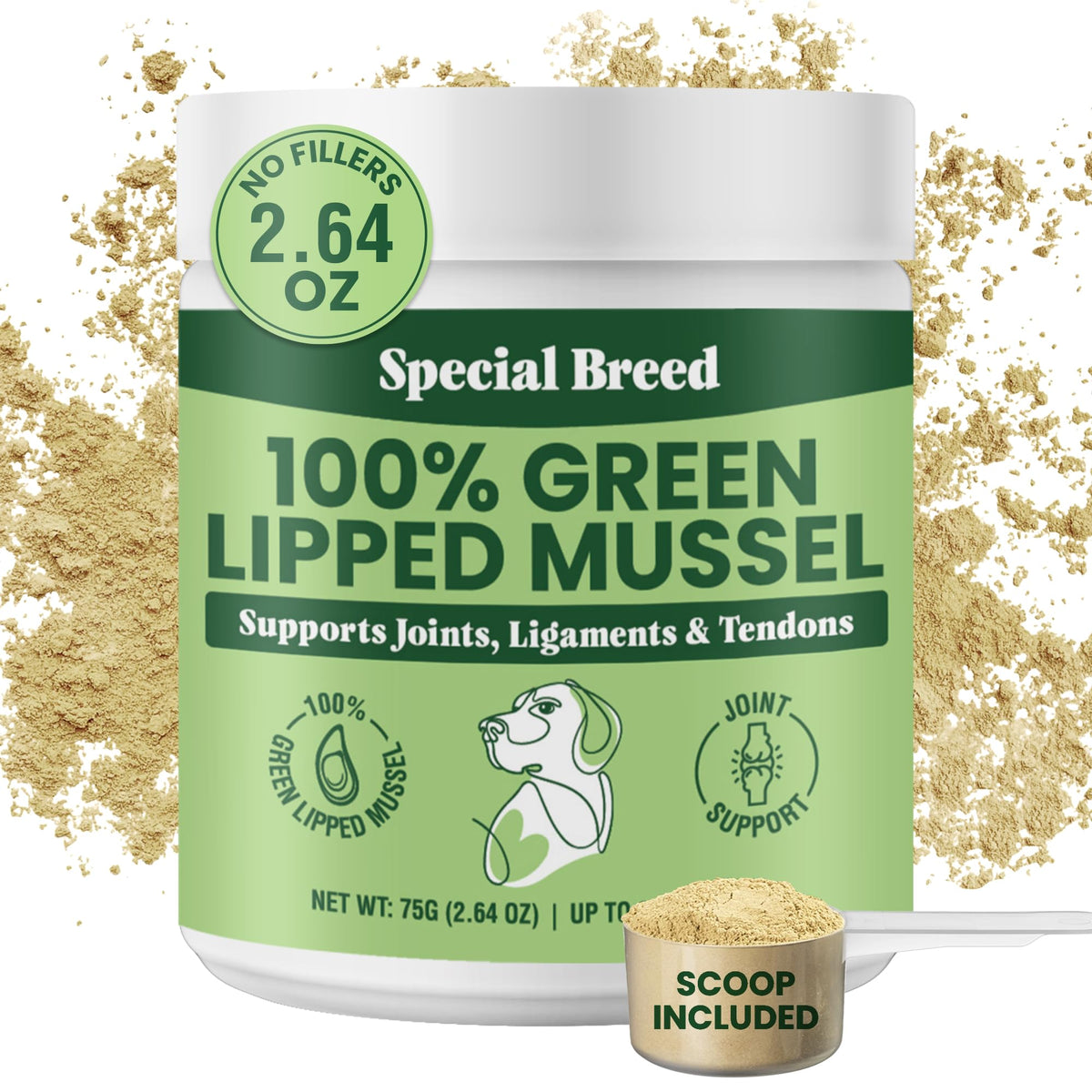 Special Breed front packaging showing 75g jar and labeling benefits