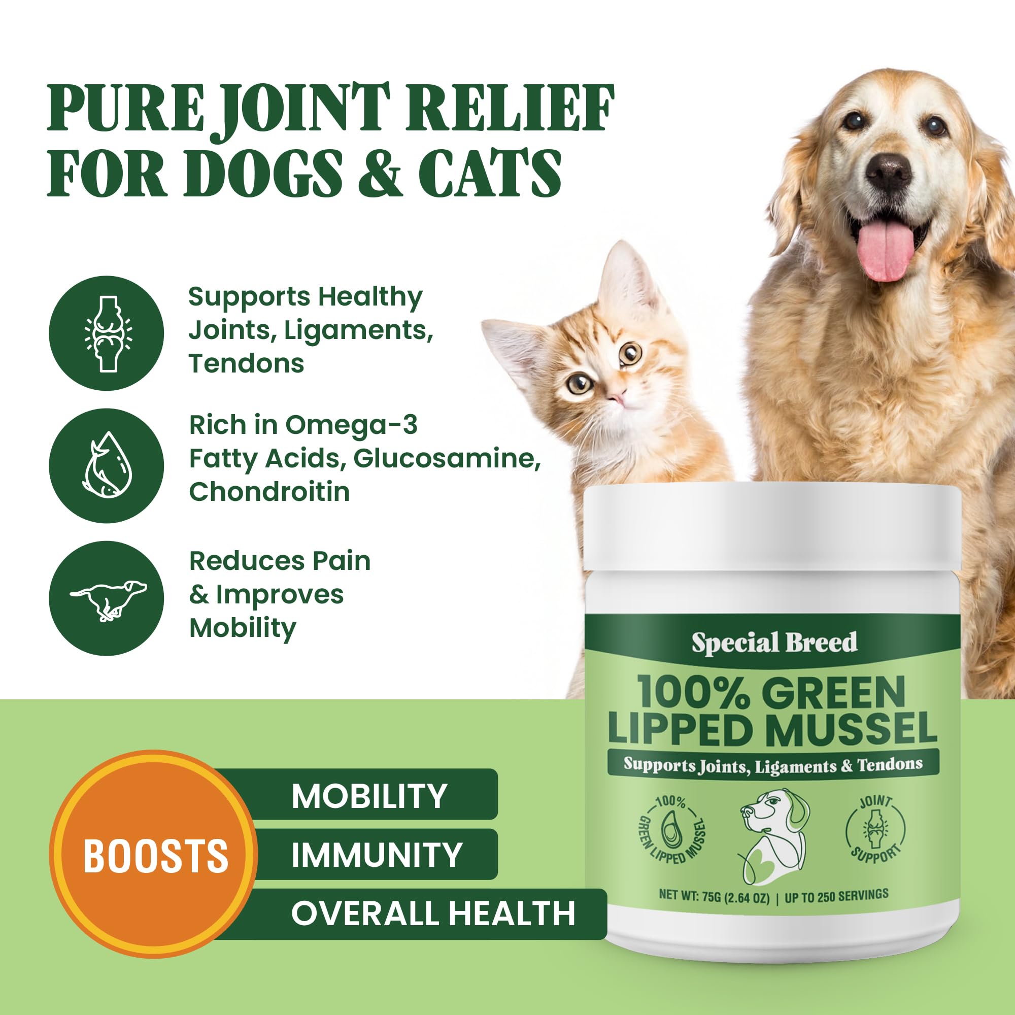 Special Breed powder close-up texture highlighting fine grind for easy mixing