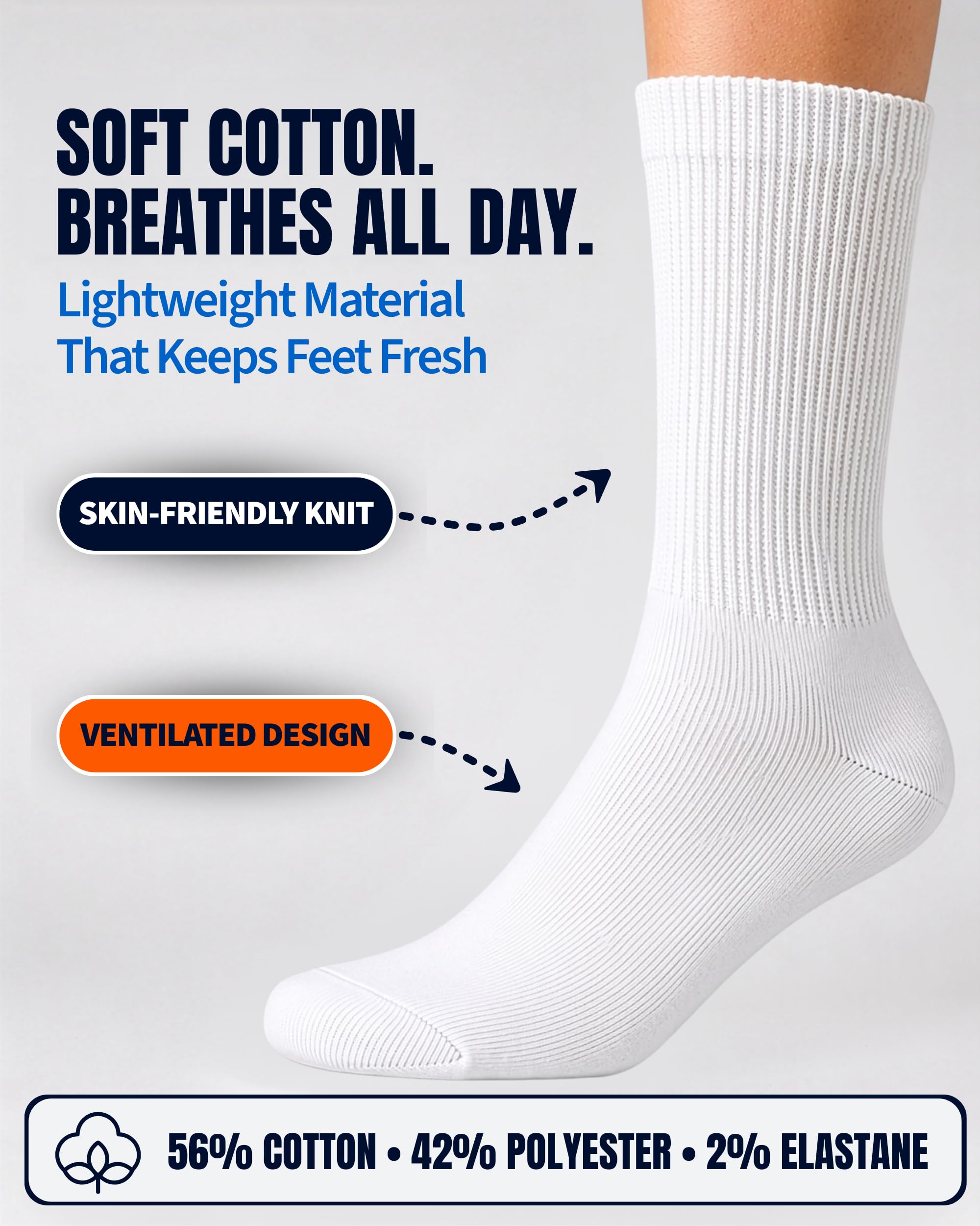 Special Essentials seamless toe detail showing smooth finish to reduce rubbing and irritation