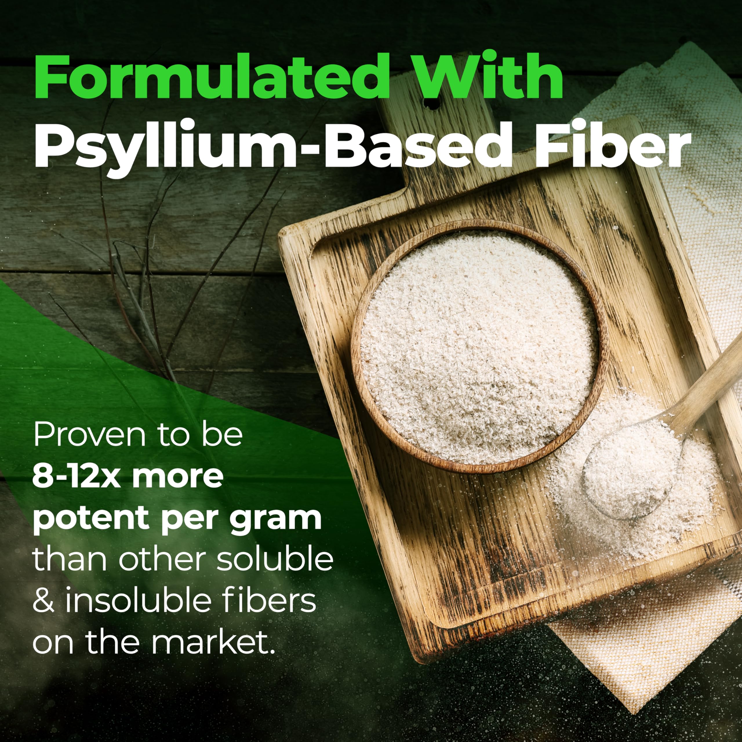 Species Nutrition Fiberlyze scoop with powder indicating single-serve convenience benefit