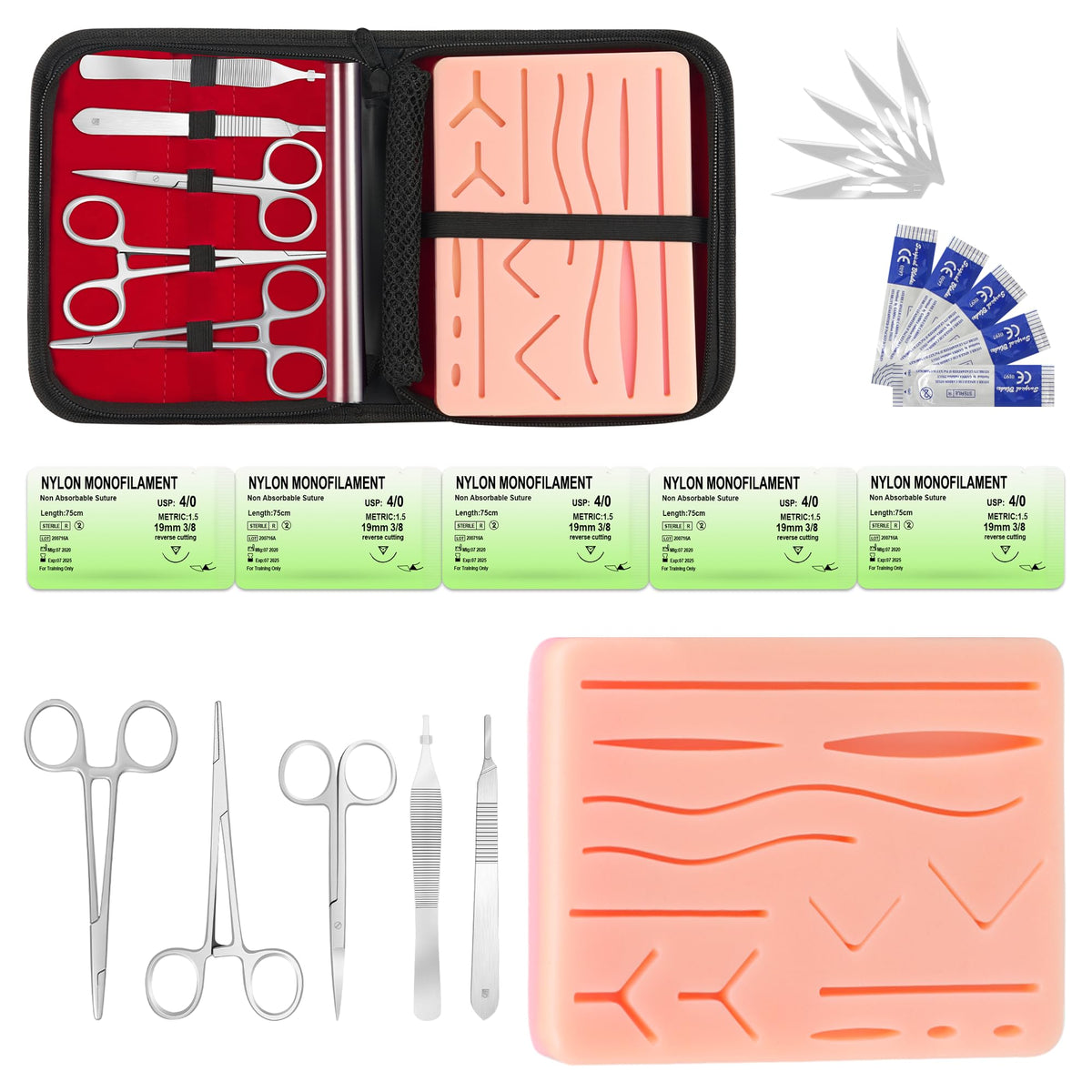 Spectabilis front packaging and kit layout showing all included tools and pad benefits